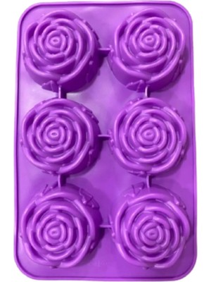 Tinky Winky Silikon Gül Desenli Sabun Mum Kek Çikolata Kalıbı