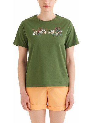 Columbia Csc North Cascade Kadın Kısa Kollu T-Shirt Yeşil CS0366_352