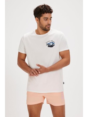 Bad Bear Dustin Beyaz Baskılı Erkek Tişört