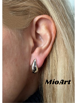 Mioart Kadın Silver Trend Damla Küçük Mini Küpe
