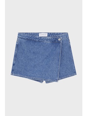 Calvin Klein Pamuklu Denim Wrap Short J20J2233001A4 Bayan Short J20J223300 1A4