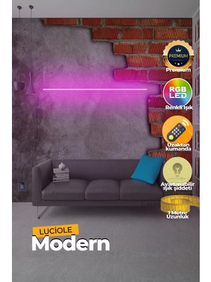 Uzaktan Kumandalı Armatür  Yatak Üstü Tv Yanı Oturma Odası Rgb Çok Renkli LCARM28