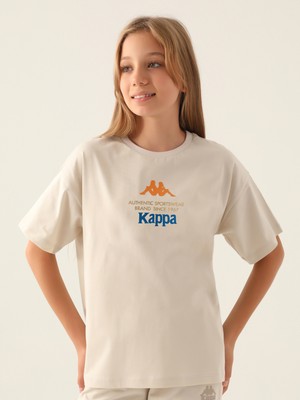 Kappa Kız Çocuk Krem Tişört