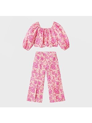 Lolipop Kids Store Kız Çocuk Kayık Yaka Crop Takım