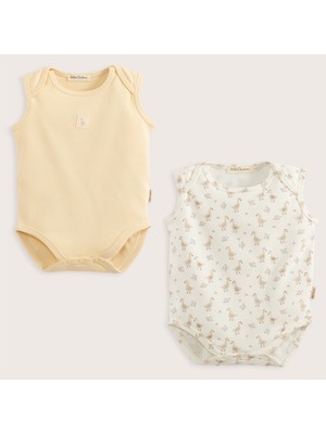 Chakra Goose Yanidoğan Kolsuz Body 2 Li Body Set Ekru-Sarı