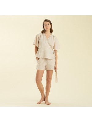 Chakra Tejıdo Şortlu Takım Bej