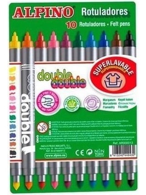Alpino Çift Yönlü Keçeli Boya Kalemi 10'lu Set AR-13 Renkli ve Kullanışlı