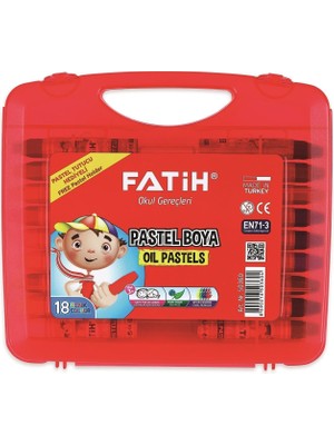 Fatih King Size 18 Renk Pastel Boya Çantalı Güvenli Kırtasiye Ürünü Çocuklar İçin