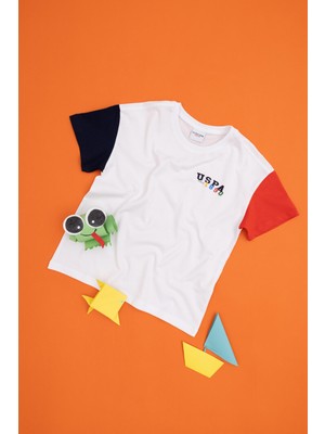 U.S. Polo Assn. Erkek Çocuk Beyaz Oversize Bisiklet Yaka Tişört 50288060-VR013