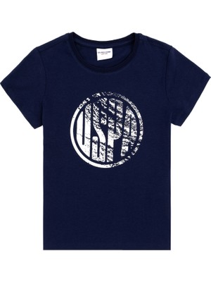 U.S. Polo Assn. Erkek Çocuk Lacivert Basic Bisiklet Yaka Tişört 50284819-VR033