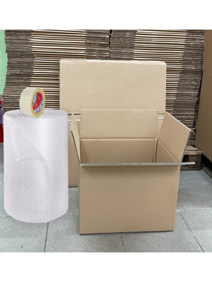 80X50X50 cm 5'li Taşıma Seti,5mt Naylon Pat Pat 1 Adet Selobant, Boş Koli, Karton Kutu