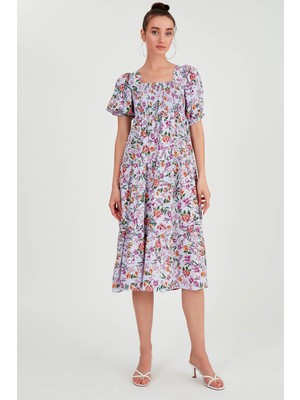 Vitrin Gipeli Balon Kol Çiçekli Elbise