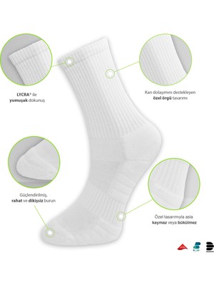 DuraSocks Erkek-Kadın Spor Çorap, Antibacterial, Esnek, Dikişsiz Premium Çorap (4 Çift)