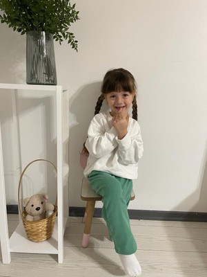 Pamuk Şekeri Bebek Ve Çocuk Fitilli Geniş Paça Kaşkorse Tayt