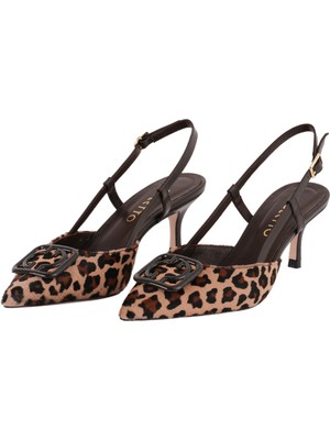 Poletto Kadın Leopar Desen Stiletto 9841 10 V1 C287