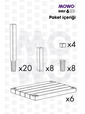 Mowo Home Shelf Piramit 6 Lı Raf Ünitesi Siyah, Çiçeklik, Banyo, Mutfak Rafı, Ayakkabılık, Kitaplık, Organizer