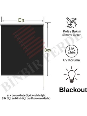 Binbir Perde Siyah Blackout (Karartma, Aluminyum Aksam) Stor Perde