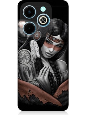 Teknomeg Infinix Hot 40I Uyumlu Kızılldereli Kız Dreamcatcher Desenli Silikon Kılıf