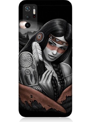 Teknomeg Xiaomi Poco M3 Pro Uyumlu Kızılldereli Kız Dreamcatcher Desenli Silikon Kılıf