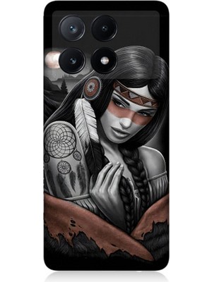 Teknomeg Xiaomi Poco X6 Pro Uyumlu Kızılldereli Kız Dreamcatcher Desenli Silikon Kılıf