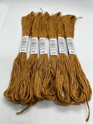 Almis 6 Adet  Muline 8 Metre 6 Büküm Etamin Kanaviçe Bileklik Brezilya Nakış Rokoko Ip Seti