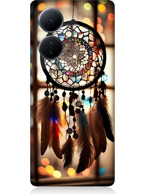 Teknomeg Vivo V29 Lite Uyumlu Düş Kapanı Dreamcatcher Desenli Silikon Kılıf