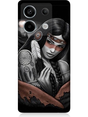 Teknomeg Redmi Note 13 Pro 5g Uyumlu Kızılldereli Kız Dreamcatcher Desenli Silikon Kılıf