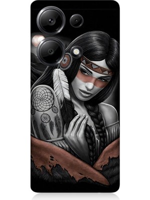 Teknomeg Redmi Note 13 Pro 4g Uyumlu Kızılldereli Kız Dreamcatcher Desenli Silikon Kılıf