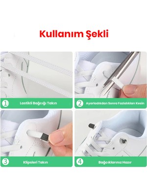 Airyfoot Pratik Kilitli Elastik Ayakkabı Bağcığı 100 cm ( 1 Çift )