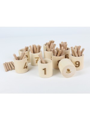 Ali Wooden Aliwooden Montessori Rakamlı Çubuklu Kaseler