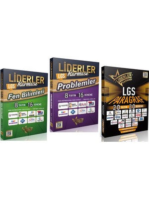 Liderler Karması LGS Fen Bilimleri - Problemler - Paragraf Denemeleri 3'lü Set