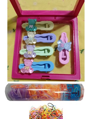 Gökbin Kadın Kız Çocuk Çilekli, Hello Kitty, Ayıcıklı, Tavşanlı, Sanrio, Kuromi Kawaii Prenses Toka 5'li Kutu