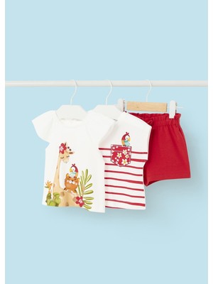 Mayoral Kız Bebek Penye Şort Takım Iki Tshirtlü