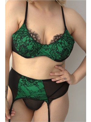 Sialess Lingerie Büyük Beden Jartiyer Takım Balenli Fantazi Gecelik 2xl-3xl-4xl M-9411