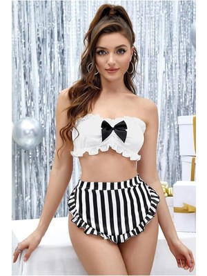 Sialess Lingerie Hizmetci Kostümü Fantazi Kostüm Kadın Fantazi Giyim K-8131