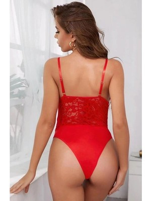 Sialess Lingerie Kadın Kırmızı Yeni Sezon Dantel  Iç Çamaşırı Babydol B-6019