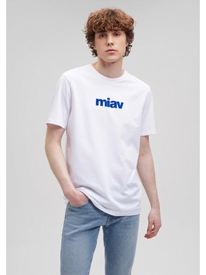 Mavi M067153-620 Mavi Tişört Miav Baskılı