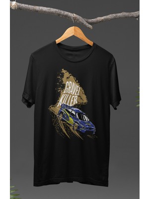 Fuddy Moda  Gravel Killer Hızlı ve Öfkeli Racing Car Baskılı T-Shirt, Araba Yarış Temalı Baskılı Tişört