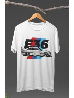 Fuddy Moda  Bmw E36 Baskılı T-Shirt, Araba Yarış Temalı Tişört