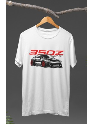 Fuddy Moda  Nissan 350Z Fairlady Baskılı T-Shirt, Araba Yarış Temalı Baskılı Tişört