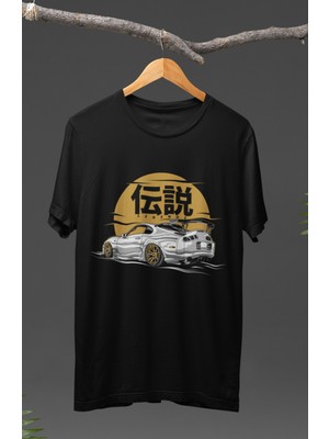 Fuddy Moda  Legend Toyota Supra Baskılı T-Shirt, Araba Yarış Temalı Baskılı Tişört