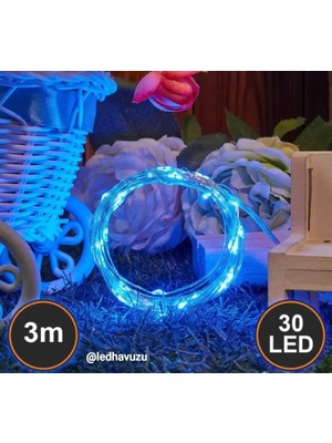 DükkanOn 3 Metre Peri LED Mavi