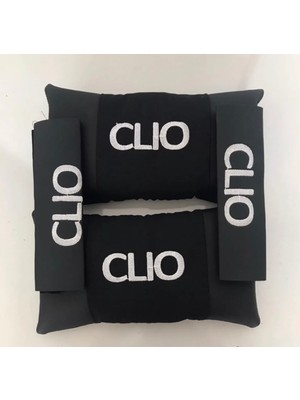 İmza Clio Nakışlı Deri 1 Çift Boyun Yastık ve 1 Çift Kemer Pedi