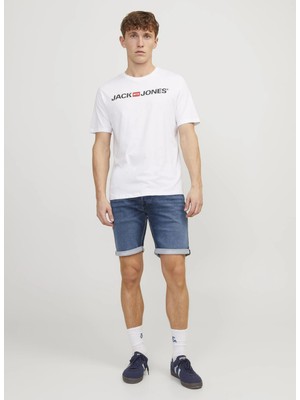 Jack & Jones Normal Bel Normal Açık Mavi Erkek Denim Şort Jjırıck Jjıcon Shorts Ge 341 I.k Jn