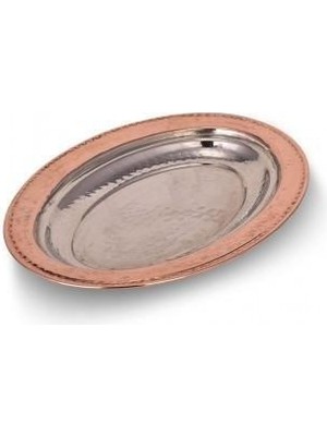 Turna Bakır Piyade İskender Kebap Kayık Sunum Tabağı 25 Cm El Dövme Kırmızı Turna4418-1