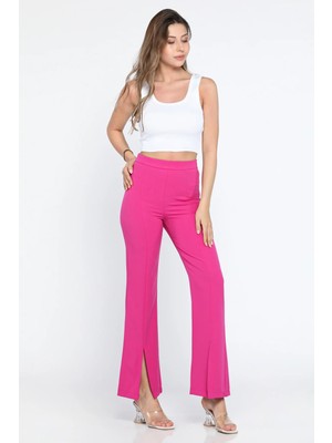 Julude Mürdüm Kadın Fermuarlı Çimalı Pantolon P-00001666