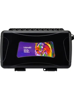 Lubinski Seyahat Puro Kutusu Humidor Kırılmaz Plastik Siyah Lion Logo 5's