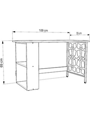 VayLife Dekoratif Sahil Desenli Çalışma Masası