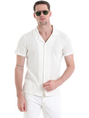 Hatemoğlu Beyaz Regular Fit Düz 100% Pamuklu Polo Yaka Tişört