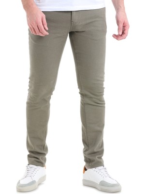 Hatemoğlu Haki Slim Fit Düz 5 Cep Pamuklu Kanvas Pantolon